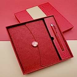 Toptan Çizgili Defter Ve Metal Kalem Seti