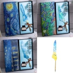 Toptan Vang Gogh Temalı Tüylü Divit Kalem Seti