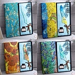 Toptan Vang Gogh Temalı Tüylü Divit Kalem Seti