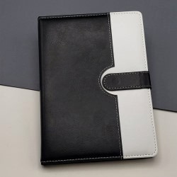 Toptan Siyah Ve Beyaz Renkli Çizgili Deri Defter