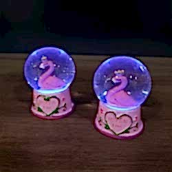 Toptan Mini Işıklı Flamingo Kar Küresi