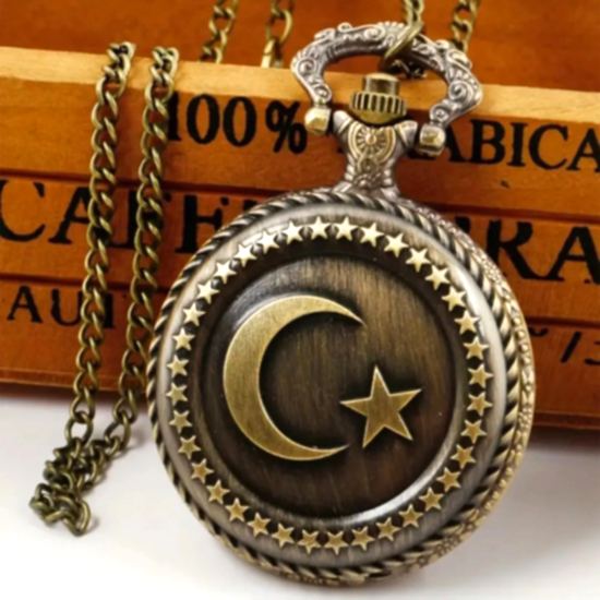 Toptan Türk Bayraklı Köstekli Saat
