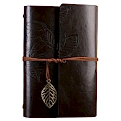 Toptan Büyük Yaprak Desenli Deri Defter