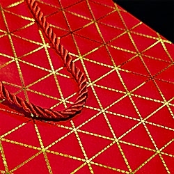 Toptan Büyük Boy Kırmızı Gold Desenli Hediye Çantası