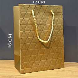 Toptan Mini Boy Gold Karton Hediye Çantası