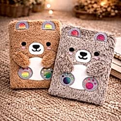 Toptan Sevimli Peluş Çizgili Defter