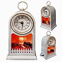 Toptan Led Işıklı Saatli Eskitme Şömine