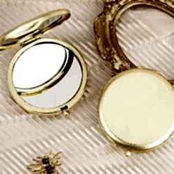 Toptan Gold Kapaklı Makyaj Cep Aynası