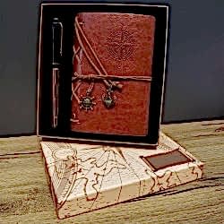  Toptan Deri Pusula Tasarımlı Defter Ve Metal Kalem Seti