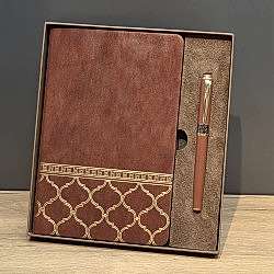 Toptan Öğretmenler Günü Hediyesi Kutulu Deri Defter Kalem Seti