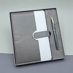 Toptan Kutulu Deri Defter Roller Kalem Set