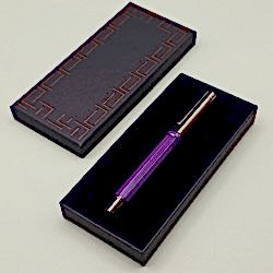 Toptan Kutulu Mor Metal Roller Kalem