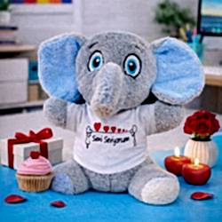 Toptan Seni Seviyorum Tişörtlü Peluş Oyuncak Fil