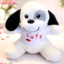 Toptan Love Tişörtlü Sevimli Peluş Köpek