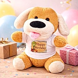 Toptan Happy Birthday Tişörtlü Peluş Oyuncak Köpek