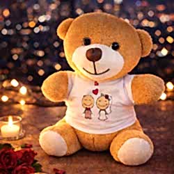 Toptan Sevimli Gelin Damat Tişörtlü Peluş Oyuncak Ayıcık