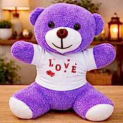 Toptan Love Baskılı Tişörtlü Peluş Oyuncak Ayıcık